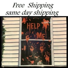 Halloween Haunted House Scene Setter Help ME Bloody Hands photo prop backdrop