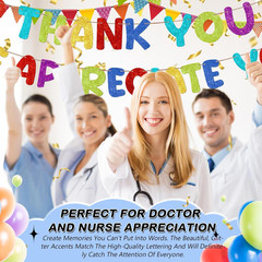 Colorful Pre-Strung Glitter Thank You Banner for Employee Appreciation Events