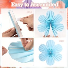 Pastel Flowers Decorations for Wall, Hanging Fans Floral Backdrop Decor Fans …