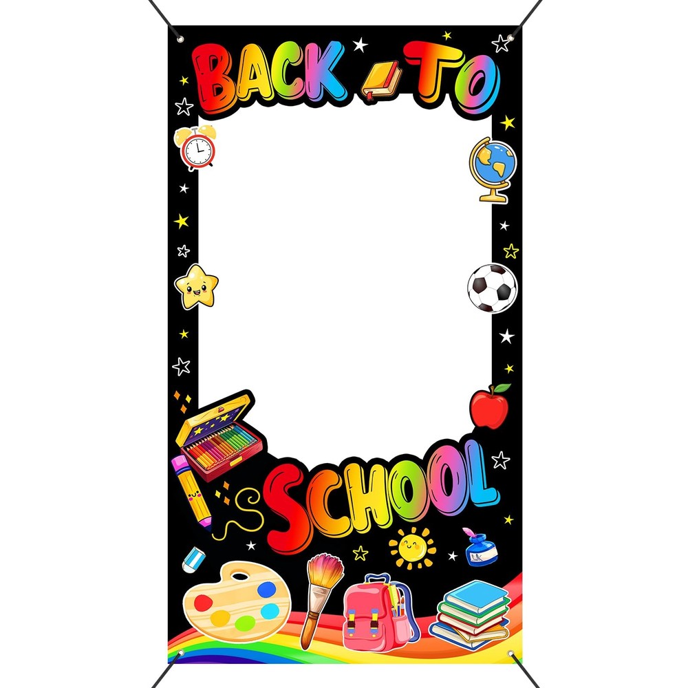 Back to School Photo Booth Props Frame Decorations Colorful