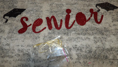 Senior Red and Black Glitter Banner for Graduation Theme NEW