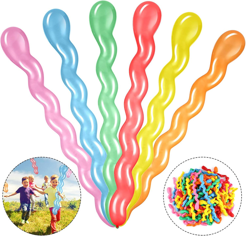 Sumind 100 Pcs 40» Latex Spiral Balloons Colorful Twisted Long Assorted Colors