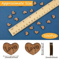 700 Pcs Small Wooden Hearts Rustic Crafts Wedding Table Decor DIY Patch