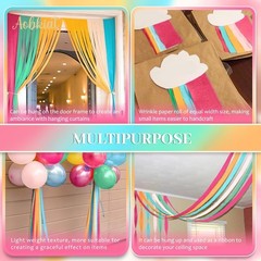 Ultimate Party Decoration: 5 Rolls of Rainbow Crepe Streamers for Every Occasion