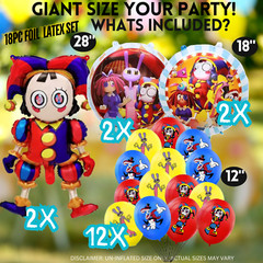 Amazing digital circus BALLOON Party Supplies birthday decoration cupcake topper