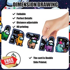 42Pcs Among Game Party Supplies Pack Includes，Banner，Cake Topper，Blackdrop,Ba…