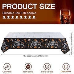 Tegeme 3 Pieces Whiskey Birthday Tablecloth Whiskey Cheer Happy Birthday Table