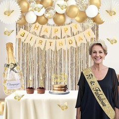 70th Birthday Decorations for Women, Champagne Gold 70th Birthday Decorations…