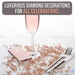 2 Pack – Luxury Rose Gold Diamond Party & Wedding Decorations: Sparkling Conf…