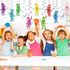 50 Pcs Colorful Crayon Hanging Decorations for Back to School Classroom Parties