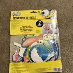 SPONGEBOB SQUAREPANTS 3 PIECE PARTY DECORATION HONEYCOMB HANGING CHARACTERS NEW