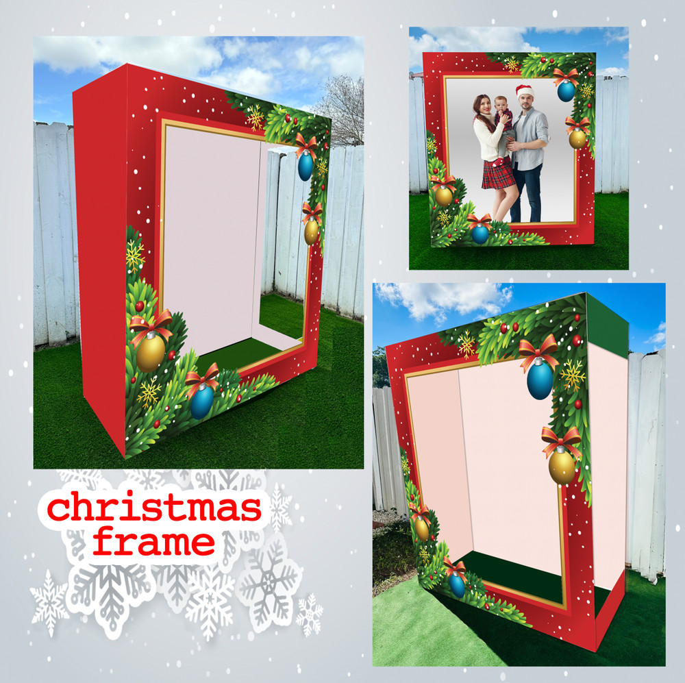 Christmas Photo Booth Backdrop 6,3×5,4ft,Holiday Decoration
