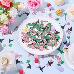Bensbl 200 Pcs Pink and Green Glitter Confetti, Wicked Witch Themed Table Sca…