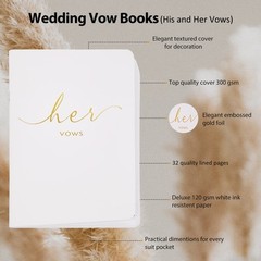 Wedding Vow Books His And Hers Officiant Book For Wedding Ceremony Gold Foil …