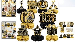 Stylish 60th Birthday Table Centerpieces – 9 Retro Honeycomb Decor Pieces