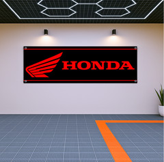 Honda Racing Motorcycle Flag Banner 71×24 – Man Cave Garage Decor