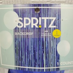 Spritz Backdrop Foil Curtain Blue 3′ x 8′ Party Decoration Fringe Shiny Tik Tok