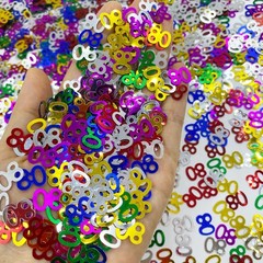 1500 PCS 1.5oz Multicolor 80 Confetti 80th Birthday Anniversary Table Decor