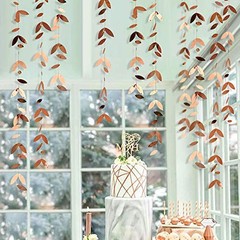 pinkblume Rose Gold Party Decorations Leaf Garland Hanging Paper
