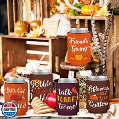 12PCS Friendsgiving Party Decorations Can Cooler Thanksgiving Fall Party Favo