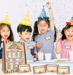 Circus Birthday Decorations, What’s Your Circus Name, 1 Sign and 30 Name Stic…