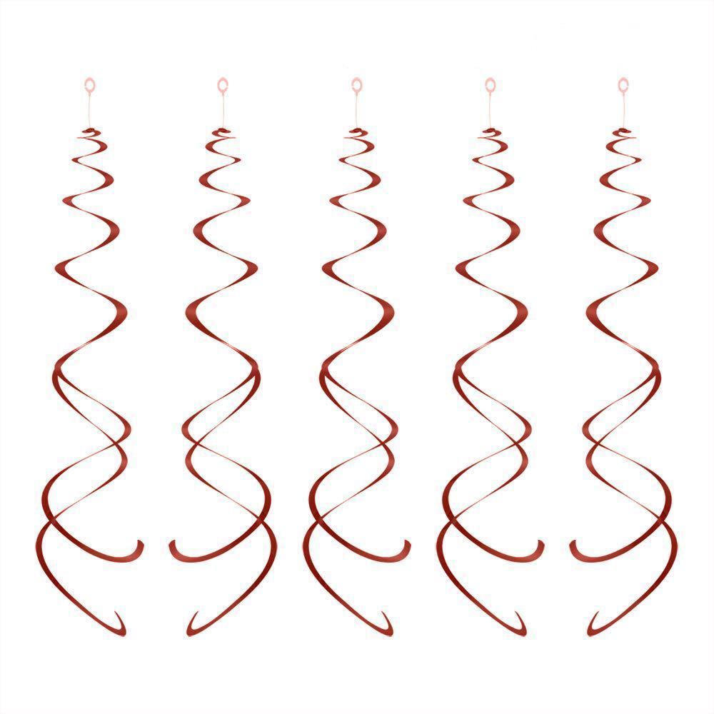 Rose Gold Hanging Swirl Party Decorations Foil Spiral Ceiling Whirls 68cm