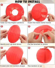 48 Pcs Paper Lanterns Party Decorations Chinese Lanterns round Paper Decor 4/6/8