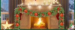 Christmas Garland with Lights 9FT Timer Prelit Garland Battery Operated Outdoor