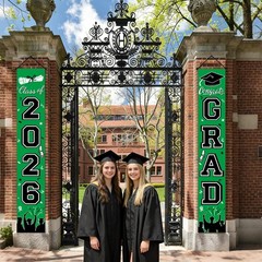 Graduation Decorations 2026, Green Door Porch 70.9 x 11.8 inches,