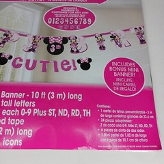 Minnie Mouse Birthday Banner Pink Customizable 10 ft long Disney Junior NEW