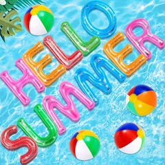 Best Ceenna 20″ Hello Summer Floating Pool Inflatable Letters Decoration with 4