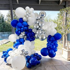 103pcs Blue White Silver Balloon Garland Kit 18/12/10/5 Inch Royal Blue and …