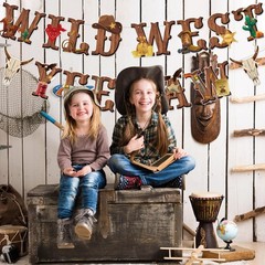 26 Pieces Western Party Decorations West Cowboy Banners Hanging Swirls Wild W…