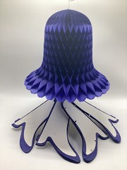 5 Rare Royal Dark Blue LARGE 16” Honeycomb Tissue Paper Bells Event Decoration