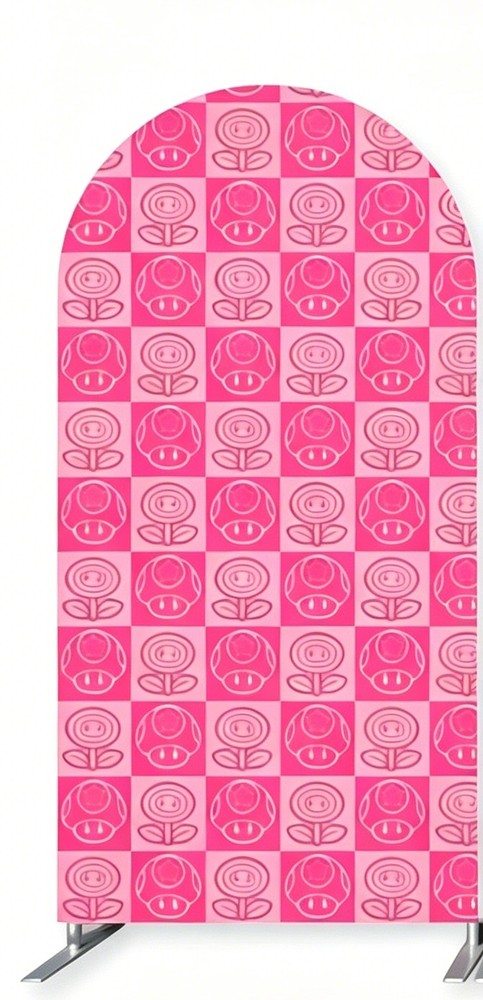 Super Mario Princess peach Arch Backdrop Cover Girls Birthday Party Decorations