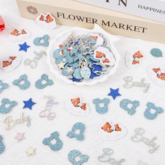Bear Baby Shower Decorations 200 Pcs Baby Shower Confetti Blue Birthday Set