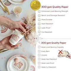 408 PC Boho Baby Shower Set – Backdrop, Balloon Arch, Plates, Napkins & More!