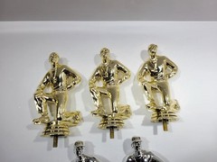 Kneeling Coach Trophy Toppers Figurine Lot 5Pc Gold Silver Plastic Sports Award