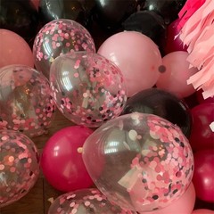 Pink and Black Balloon Garland Kit, 114 Pcs Hot Pink Pastel Pink Black White …