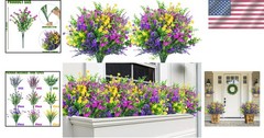 Sggvecsy Artificial Flowers for Outdoors 12 Bundles UV 12 Bundles, Mix