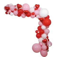 Valentines Red Pink White Party Balloons Arch, 110 PCS Valentines Color 18″ 1…