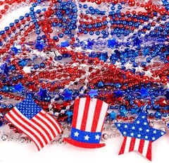 Moon Boat 100PCS 4th of July Accessories Necklaces: Blue White and Red Beads …