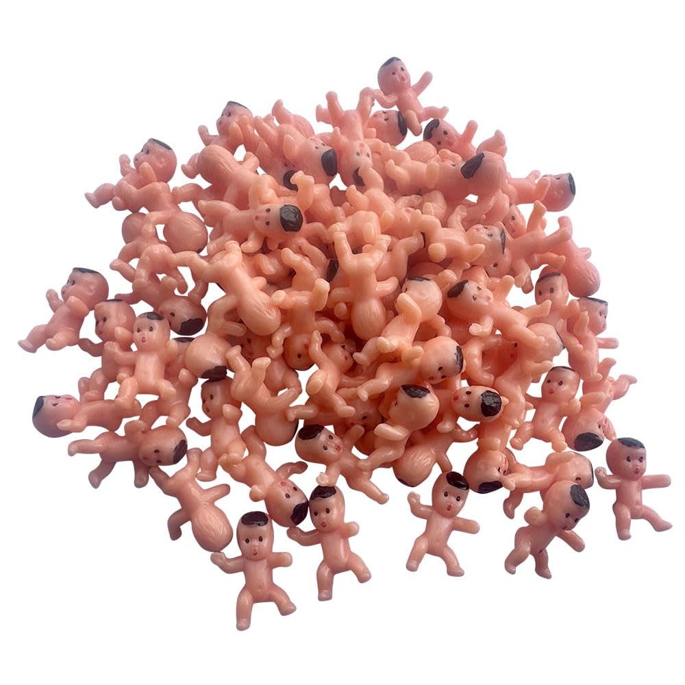 Bouclel Party Decorations Mini Plastic Babies Supplies Shower ice Pink