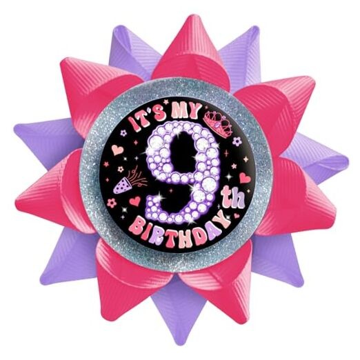 Handmade It’s My 9th Birthday Button, 9th Birthday Button Pins for Girls, Hot