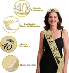 40Th Birthday Decorations for Women, Champagne Gold 40Th Birthday Decorations Wo