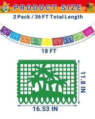 36 FT Cinco De Mayo Decorations, 2 Pack Mexican Party Banner, Plastic Fiesta …