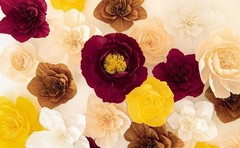 Elegant 5-Piece 3D White Paper Flowers Set for Weddings & Nursery Decor