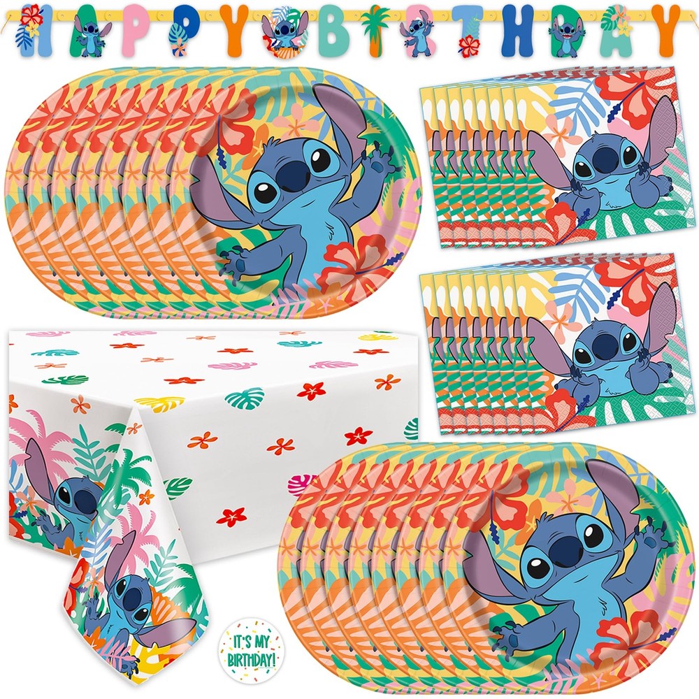 Lilo and Stitch Birthday Party Decorations for 16 | Banner, 9″, Multicolor