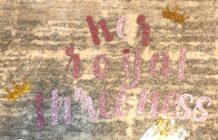 Her Royal Threeness Pink Glitter Banner for Birthday Theme NEW