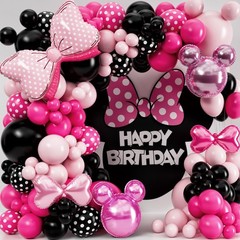 ALL-IN-1 Minnie Balloon Arch Kit with BONUS Bow & Mouse Head – Mini Mouse Bal…